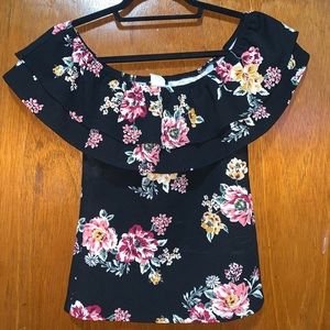 Black Flowers Blouse